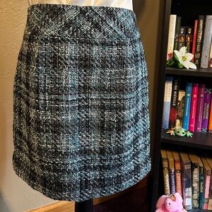 Tweed Blue Plaid Skirt size 4